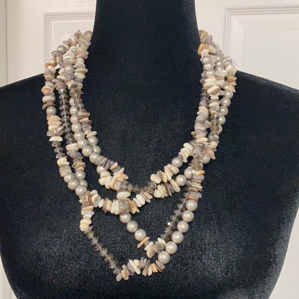 Chico’s 4 strand Rock & beaded necklace